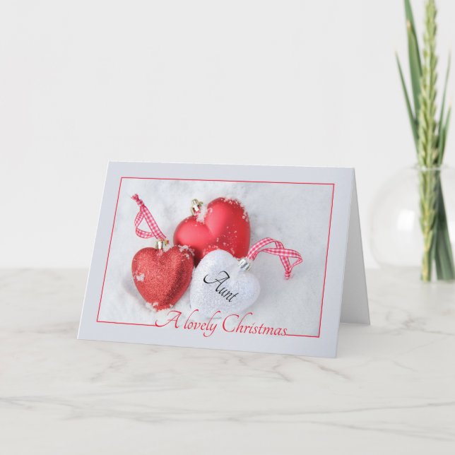 Aunt Christmas Card with ornaments (Front)