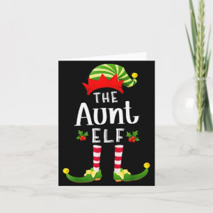 Aunt Christmas Elf Matching Pajama X-mas Party Card