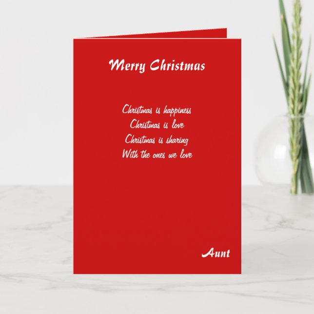 Aunt Christmas greeting cards (Front)
