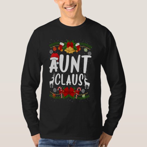 Aunt Claus  Christmas Family Santa Hat Ornaments T_Shirt