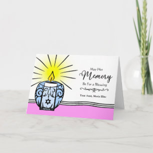 Aunt Custom Yahrzeit Jewish Anniversary of Death Card