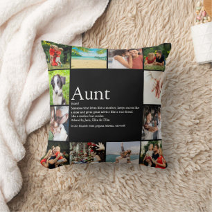 Aunt Definition Fun Photo Collage Throw Pillow