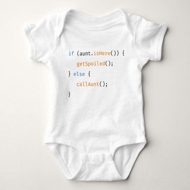 Aunt Developer Funny Newborn Baby Code Baby Bodysuit (Front)