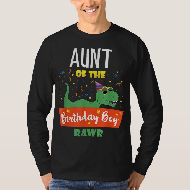 Aunt Dinosaur Funny Birthday Boy Auntie Gift T-Shirt (Front)