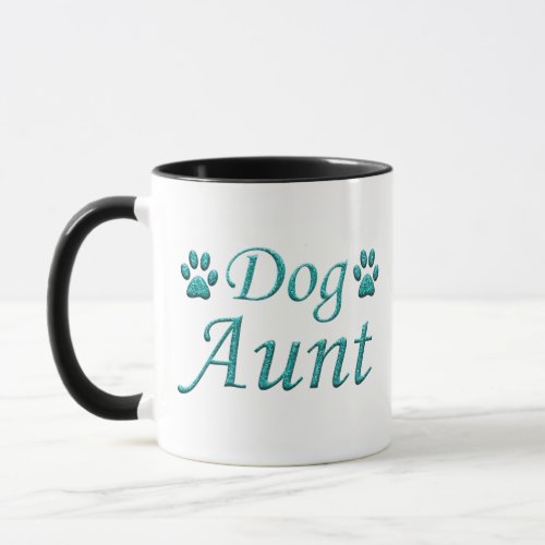 Aunt Dog Aunt Teal Typography Photo Mug