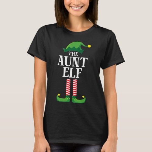 Aunt Elf Matching Family Christmas Party Pajama T_Shirt