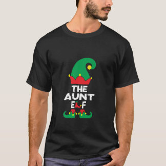 Aunt Elf Matching Family Group Christmas Party Pyj T-Shirt