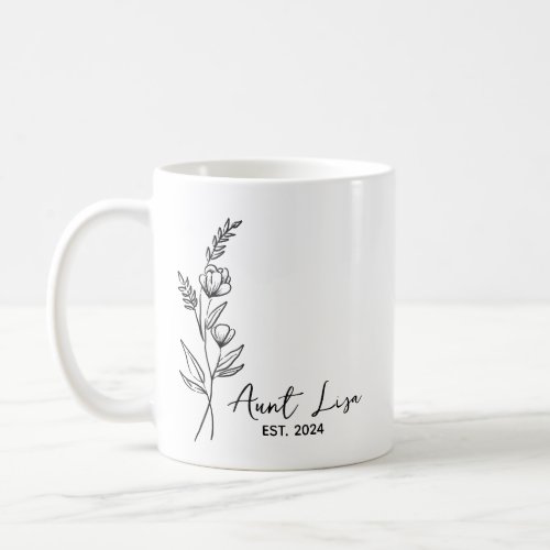 Aunt EST 2024 Soon To Be Auntie Gift  Coffee Mug