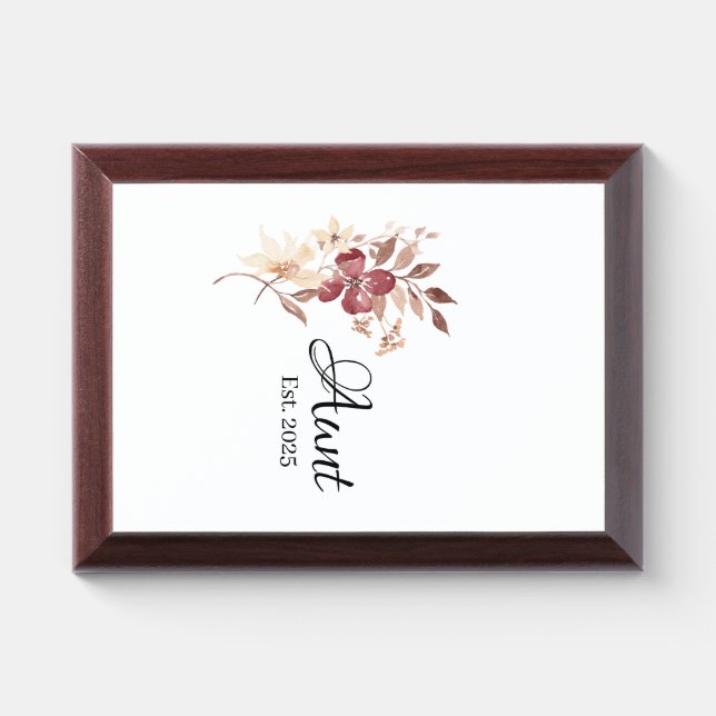 Aunt Est. Year – Established Aunt Milestone Award Plaque (Horizontal)