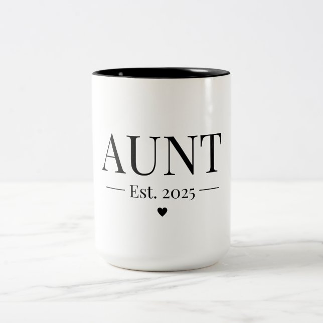 Aunt Established 2025 Two-Tone Coffee Mug (Center)