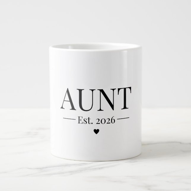 Aunt Established 2026 Giant Coffee Mug (Front)