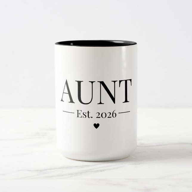 Aunt Established 2026 Two-Tone Coffee Mug (Center)