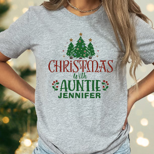 Aunt Family Christmas Tree Name T-Shirt