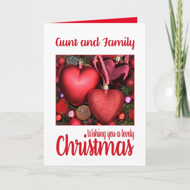 Aunt & Family Lovely Christmas card (Front)