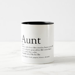 Aunt Fun Modern Personalized Definition Quote Two-Tone Coffee Mug