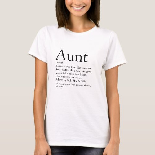 Aunt Fun Personalized Definition Quote T_Shirt