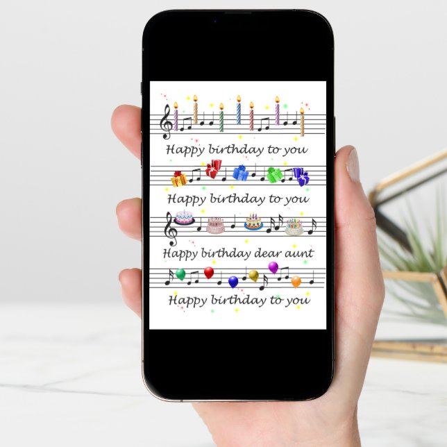 Aunt Funny Happy Birthday Song Sheet Music (Front Digital)