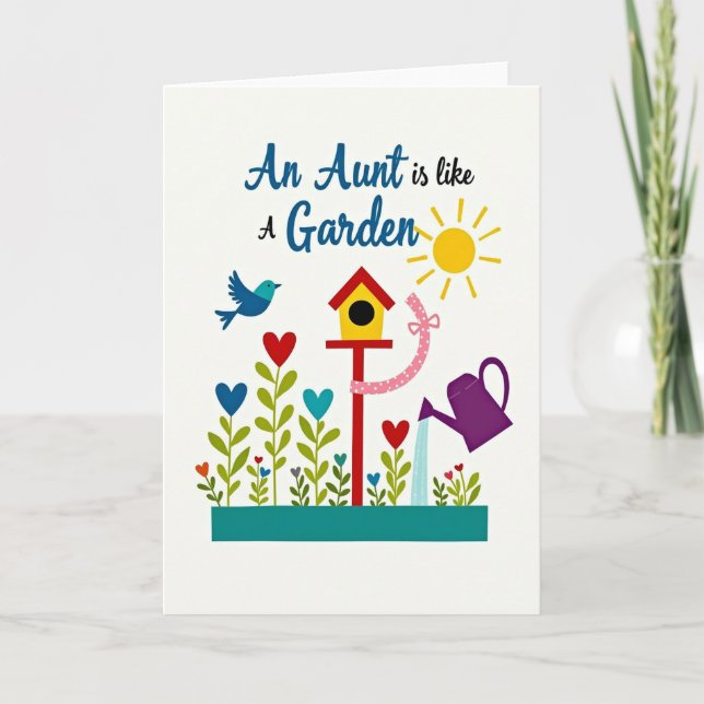 Aunt Garden Floral Card (Front)