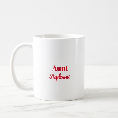 Aunt Gifts Custom Name Red White Gift Favor Coffee Mug