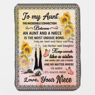 Aunt Gifts   Letter To My Aunt Love From Niece Baby Blanket