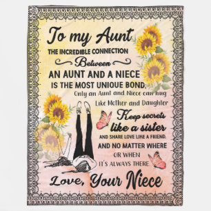 Aunt Gifts Letter To My Aunt Love From Niece Fleece Blanket