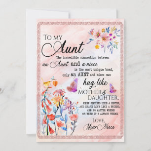 Aunt Gifts Letter To My Aunt Love From Niece Holiday Card