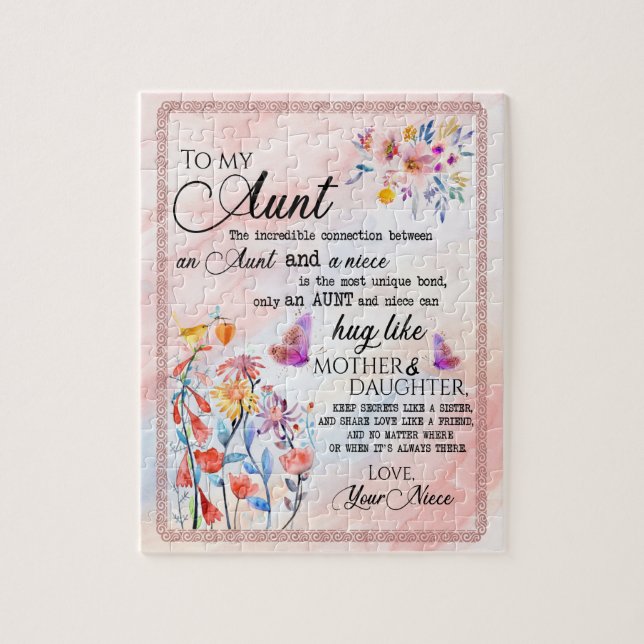 Aunt Gifts | Letter To My Aunt Love From Niece Jigsaw Puzzle (Vertical)