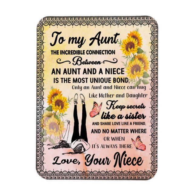 Aunt Gifts | Letter To My Aunt Love From Niece Magnet (Vertical)