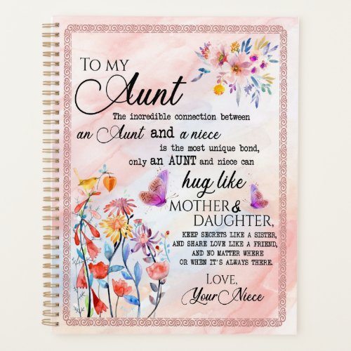 Aunt Gifts  Letter To My Aunt Love From Niece Planner