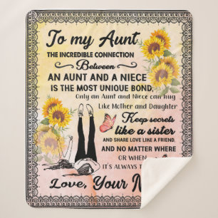 Aunt Gifts Letter To My Aunt Love From Niece Sherpa Blanket