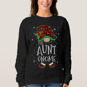 Aunt Gnome Red Plaid Matching Family Christmas Paj Sweatshirt