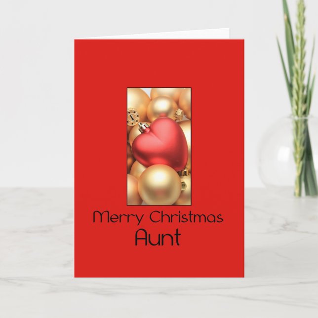 Aunt Golden Ornaments Christmas Card (Front)