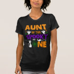 Aunt Halloween 1st Birthday Spooky One Boy T-Shirt<br><div class="desc">Aunt of the birthday Boy family outfit is perfect to wear to your daughter's Halloween,  Spooky,  or Halloween themed birthday party. An ideal costume for women,  every Aunt or Aunt Halloween celebrating her Boys bday. .</div>