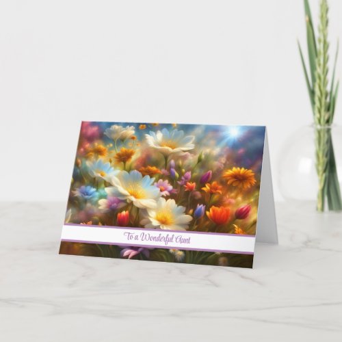 Aunt Happy Mothers Day Pretty Flower Field Card