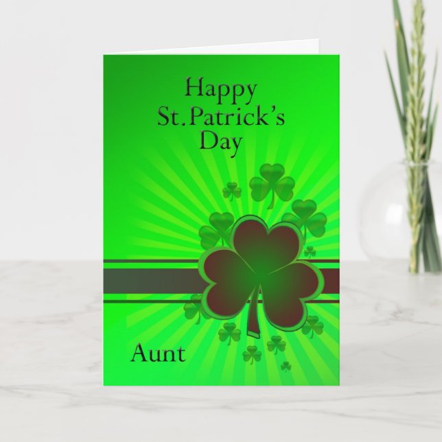 Aunt, Happy St Patrick's day card (Front)