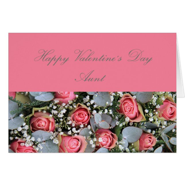 Aunt    Happy Valentine's Day Roses Cards (Front Horizontal)