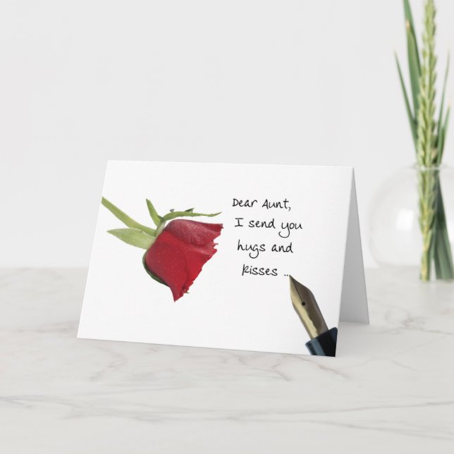 Aunt    Happy Valentine's Day Roses Holiday Card (Front)