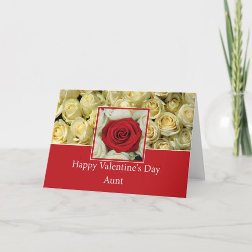 Aunt    Happy Valentines Day Roses Holiday Card