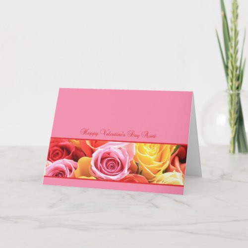 Aunt    Happy Valentines Day Roses Holiday Card