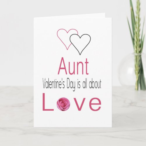 Aunt    Happy Valentines Day Roses Holiday Card