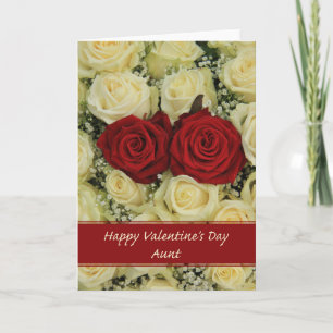 Aunt Happy Valentine's Day Roses Holiday Card