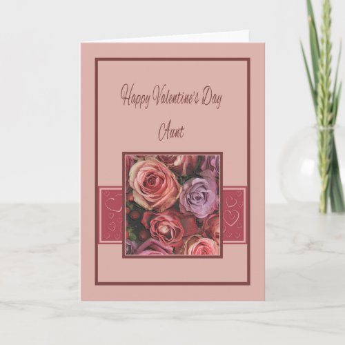 Aunt    Happy Valentines Day Roses Holiday Card