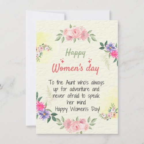 Aunt _ Happy Womens Day Greeting Card