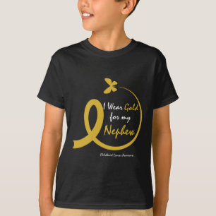 Aunt I Wear Gold For My Nephew Childhood Cancer Aw T-Shirt