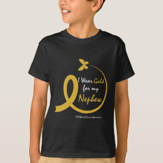 Aunt I Wear Gold For My Nephew Childhood Cancer Aw T-Shirt