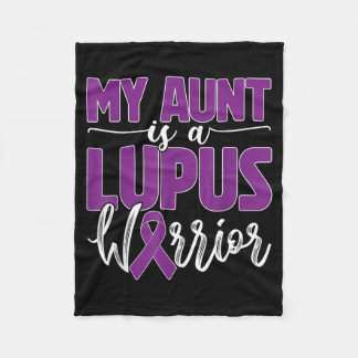 Aunt Is A Lupus Warrior Family Support Mama Purple Fleece Blanket