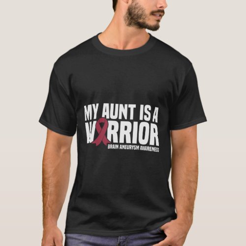 Aunt Is A Warrior Brain Aneurysm Awareness  T_Shirt