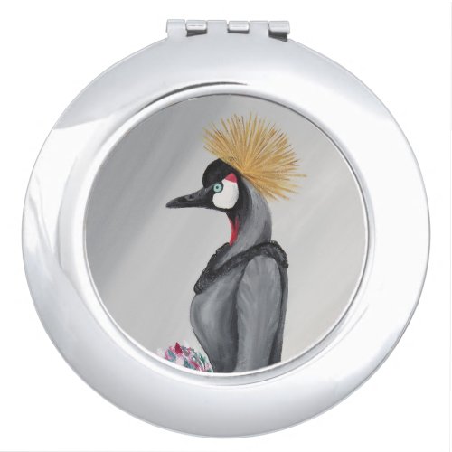 Aunt Isophene Grey_Crowned Crane Compact Mirror