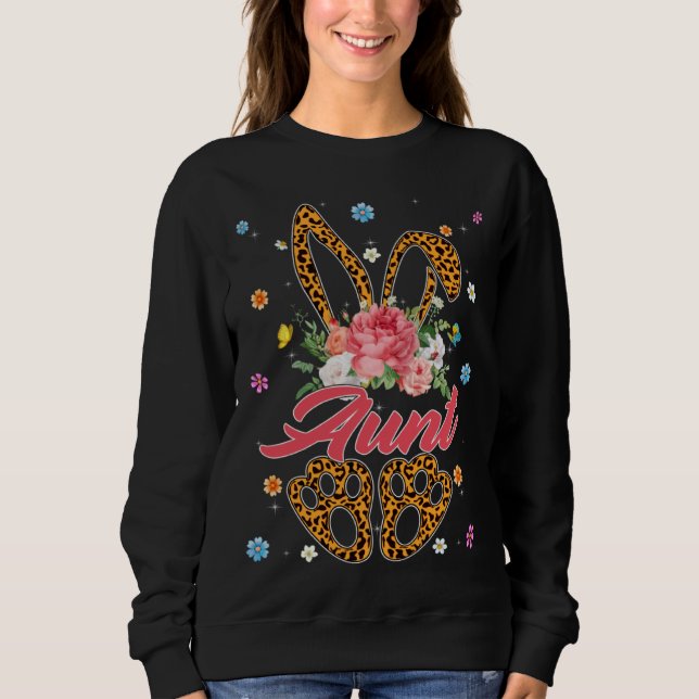 Aunt Leopard Bunny Matching Family Easter Day Part Sweatshirt (Front)