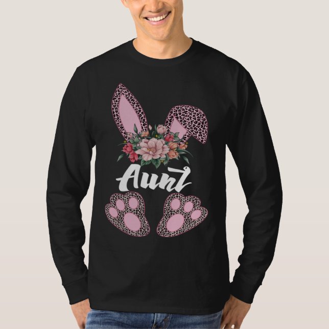 Aunt Leopard Bunny Matching Family Easter Day Part T-Shirt (Front)